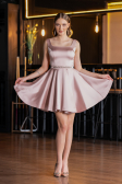 Short Powder Color Satin Cocktail Dress ABK2606