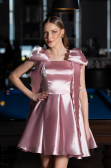 Short Powder Color Satin Cocktail Dress ABK2607