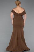 Long Brown Plus Size Evening Dress ABU6047