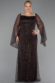 Brown Long Beaded Plus Size Evening Gown ABU5067