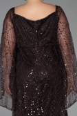 Brown Long Beaded Plus Size Evening Gown ABU5067