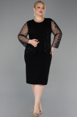 Midi Black Plus Size Evening Gown ABK2417