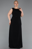 Long Black Chiffon Plus Size Evening Dress ABU6063