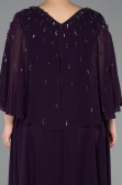 Long Dark Purple Chiffon Plus Size Evening Dress ABU6066
