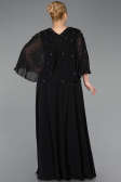 Long Black Chiffon Plus Size Evening Dress ABU6066