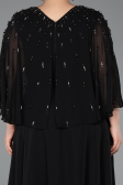 Long Black Chiffon Plus Size Evening Dress ABU6066