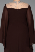 Long Brown Chiffon Plus Size Evening Gown ABU6068