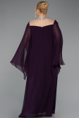 Long Dark Purple Chiffon Plus Size Evening Gown ABU6068