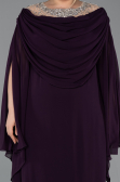 Long Dark Purple Chiffon Plus Size Evening Gown ABU6068