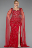 Red Long Stony Plus Size Evening Gown ABU5752