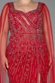Red Long Stony Plus Size Evening Gown ABU5752