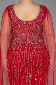 Red Long Stony Plus Size Evening Gown ABU5752