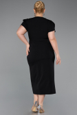 Midi Black Plus Size Evening Dress ABK2610