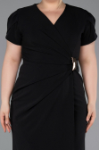 Midi Black Plus Size Evening Dress ABK2610