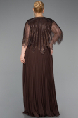 Long Brown Chiffon Plus Size Evening Dress ABU6012