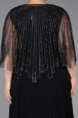 Long Black Chiffon Plus Size Evening Dress ABU6012