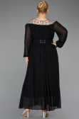 Long Black Chiffon Formal Plus Size Dress ABU5555