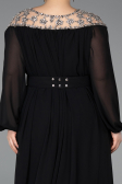 Long Black Chiffon Formal Plus Size Dress ABU5555