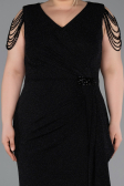 Long Black Plus Size Evening Gown ABU5731