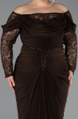 Long Brown Plus Size Evening Dress ABU6069