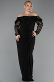 Long Black Plus Size Evening Dress ABU6069