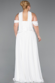 Long White Chiffon Plus Size Evening Dress ABU5551