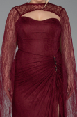 Long Burgundy Dantelle Plus Size Evening Gown ABU6070