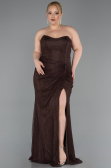 Long Brown Dantelle Plus Size Evening Gown ABU6070