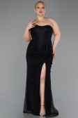 Long Black Dantelle Plus Size Evening Gown ABU6070