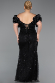 Long Black Beaded Formal Plus Size Dress ABU5948