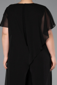 Long Black Chiffon Plus Size Cocktail Dress ABT138
