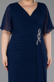 Midi Navy Blue Plus Size Cocktail Dress ABK2401