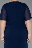 Midi Navy Blue Plus Size Cocktail Dress ABK2401