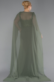 Long Olive Drab Chiffon Plus Size Evening Dress ABU6071