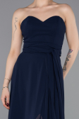 Long Navy Blue Chiffon Prom Gown ABU4965