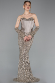 Long Beige Scaly Evening Dress ABU6041