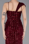 Long Burgundy Scaly Prom Gown ABU6075
