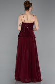 Long Burgundy Chiffon Evening Dress ABU6076