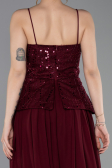 Long Burgundy Chiffon Evening Dress ABU6076