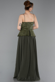 Long Olive Drab Chiffon Evening Dress ABU6076
