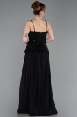 Long Black Chiffon Evening Dress ABU6076