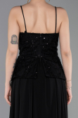 Long Black Chiffon Evening Dress ABU6076