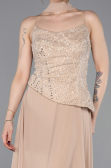 Long Beige Chiffon Evening Dress ABU6081