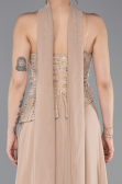 Long Beige Chiffon Evening Dress ABU6081