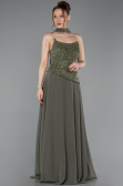 Long Olive Drab Chiffon Evening Dress ABU6081