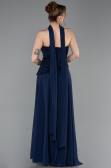 Long Navy Blue Chiffon Evening Dress ABU6081