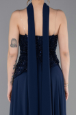 Long Navy Blue Chiffon Evening Dress ABU6081