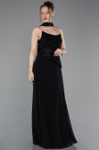 Long Black Chiffon Evening Dress ABU6081