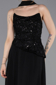 Long Black Chiffon Evening Dress ABU6081