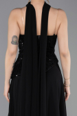 Long Black Chiffon Evening Dress ABU6081